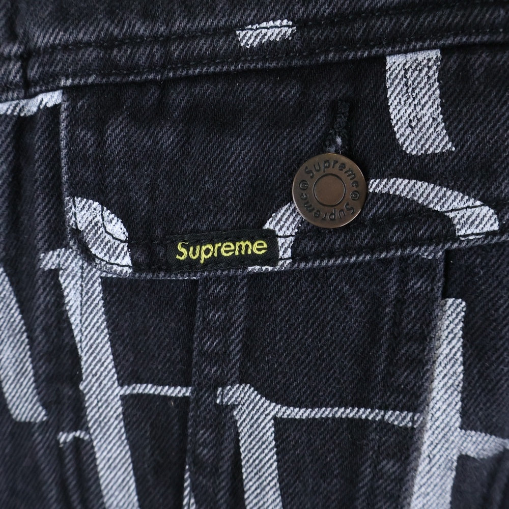 SUPREME(シュプリーム) 20AW Black Ark Denim Trucker Jacket 総柄 デニムジャケット ブラック