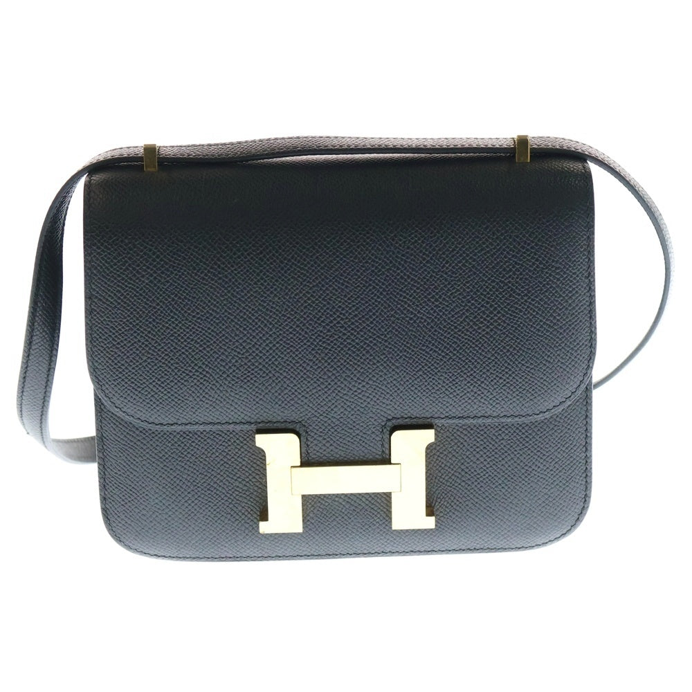 HERMES(エルメス) コンスタンス3 ミニ18 ミロワール エプソン レザーショルダーバッグ ブラック レディース B刻印