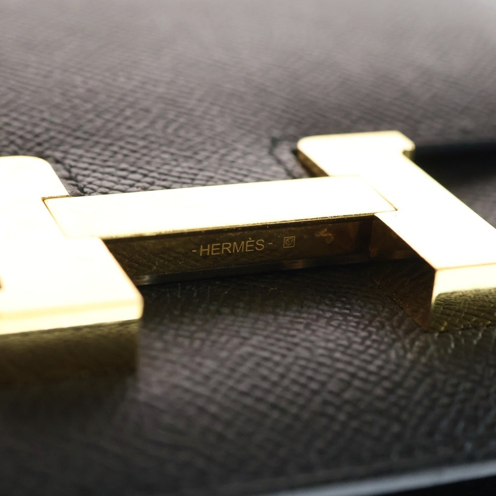 HERMES(エルメス) コンスタンス3 ミニ18 ミロワール エプソン レザーショルダーバッグ ブラック レディース B刻印