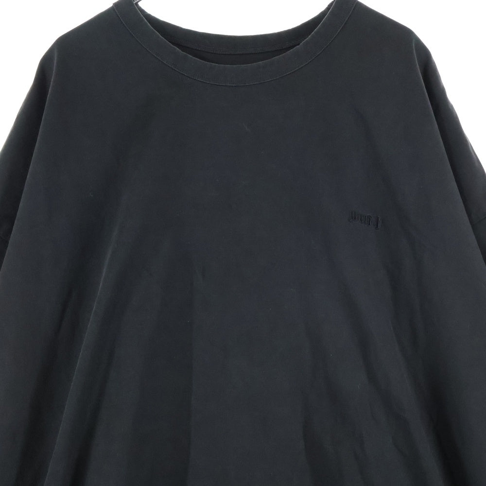 juun.j(ジュン ジェイ) x KIM KEEVER PIGMENT DYED FLOWER GRAPHIC NEW OVER FIT T-SHIRTS ロゴプリント オーバーサイズ クルーネック半袖 Tシャツ ブラック JC5442P543