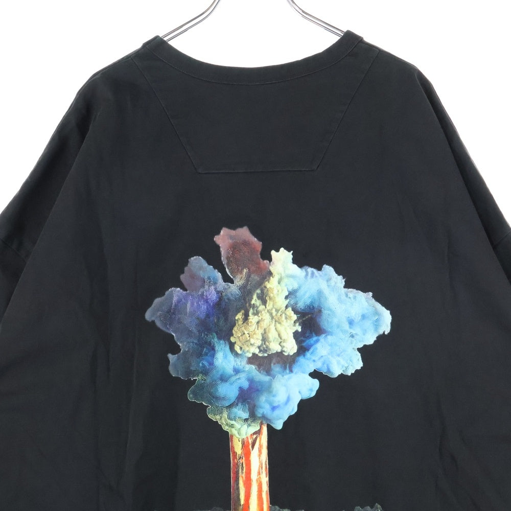 juun.j(ジュン ジェイ) x KIM KEEVER PIGMENT DYED FLOWER GRAPHIC NEW OVER FIT T-SHIRTS ロゴプリント オーバーサイズ クルーネック半袖 Tシャツ ブラック JC5442P543