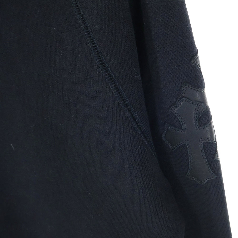CHROME HEARTS(クロムハーツ) NOT HD PLVR GYN U PAPER JAM ラベル付き 袖クロスパッチ プルオーバーパーカー ブラック