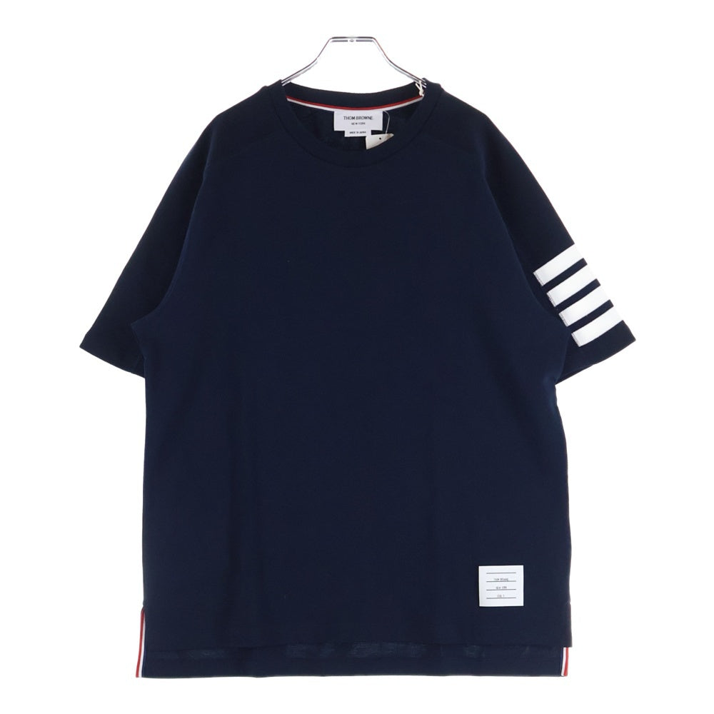THOM BROWNE(トムブラウン) 4BAR アームライン クルーネック半袖Tシャツ ネイビー MJS246A-07323