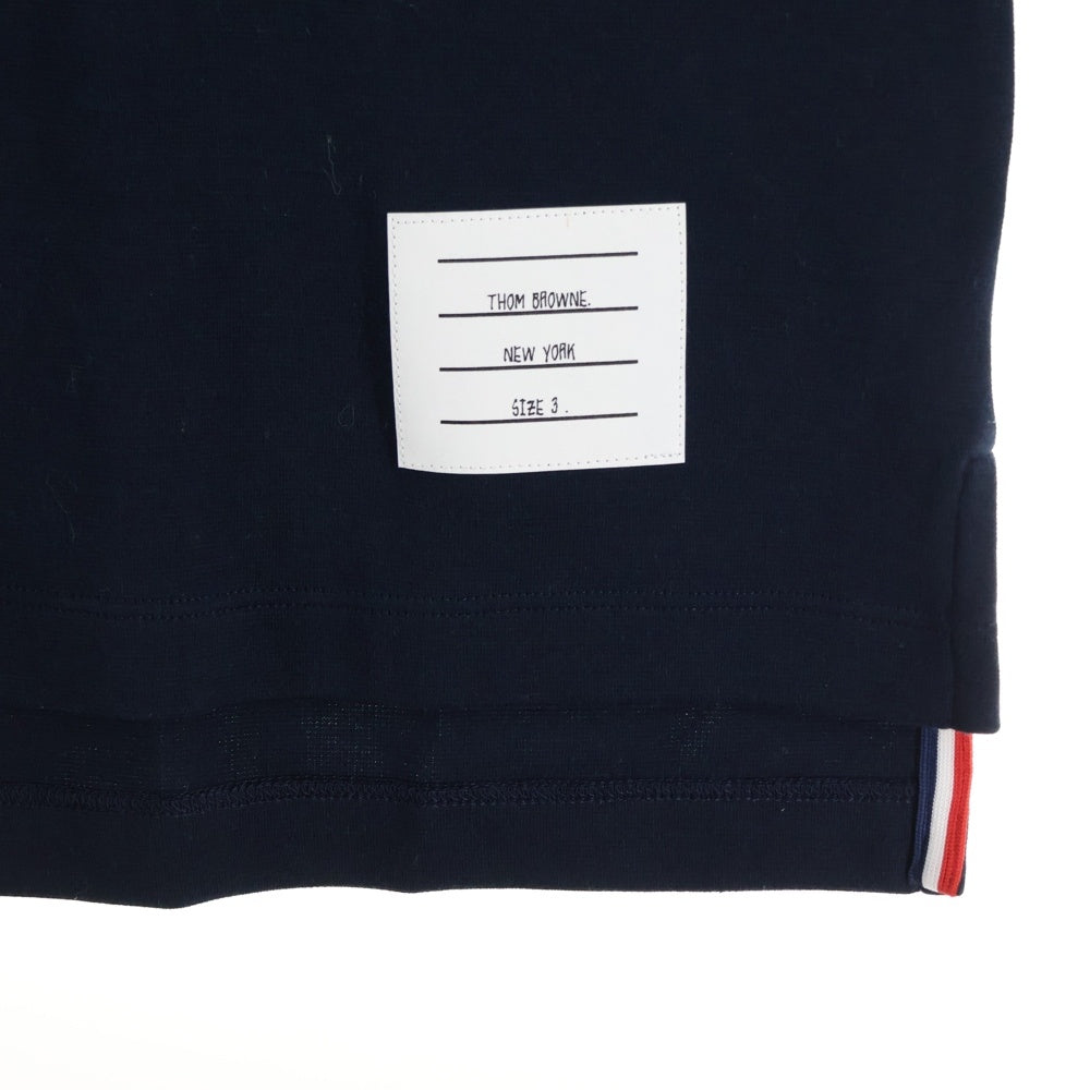 THOM BROWNE(トムブラウン) 4BAR アームライン クルーネック半袖Tシャツ ネイビー MJS246A-07323