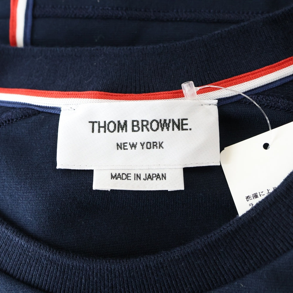 THOM BROWNE(トムブラウン) 4BAR アームライン クルーネック半袖Tシャツ ネイビー MJS246A-07323