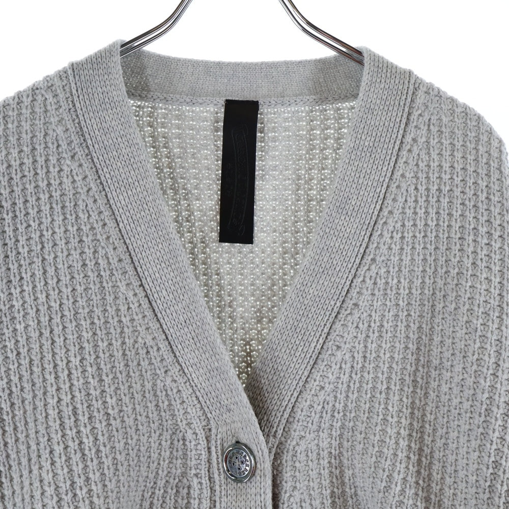 CHROME HEARTS(クロムハーツ) HIT & RUN CARDIGAN カシミア レザークロスパッチ カーディガン グレー