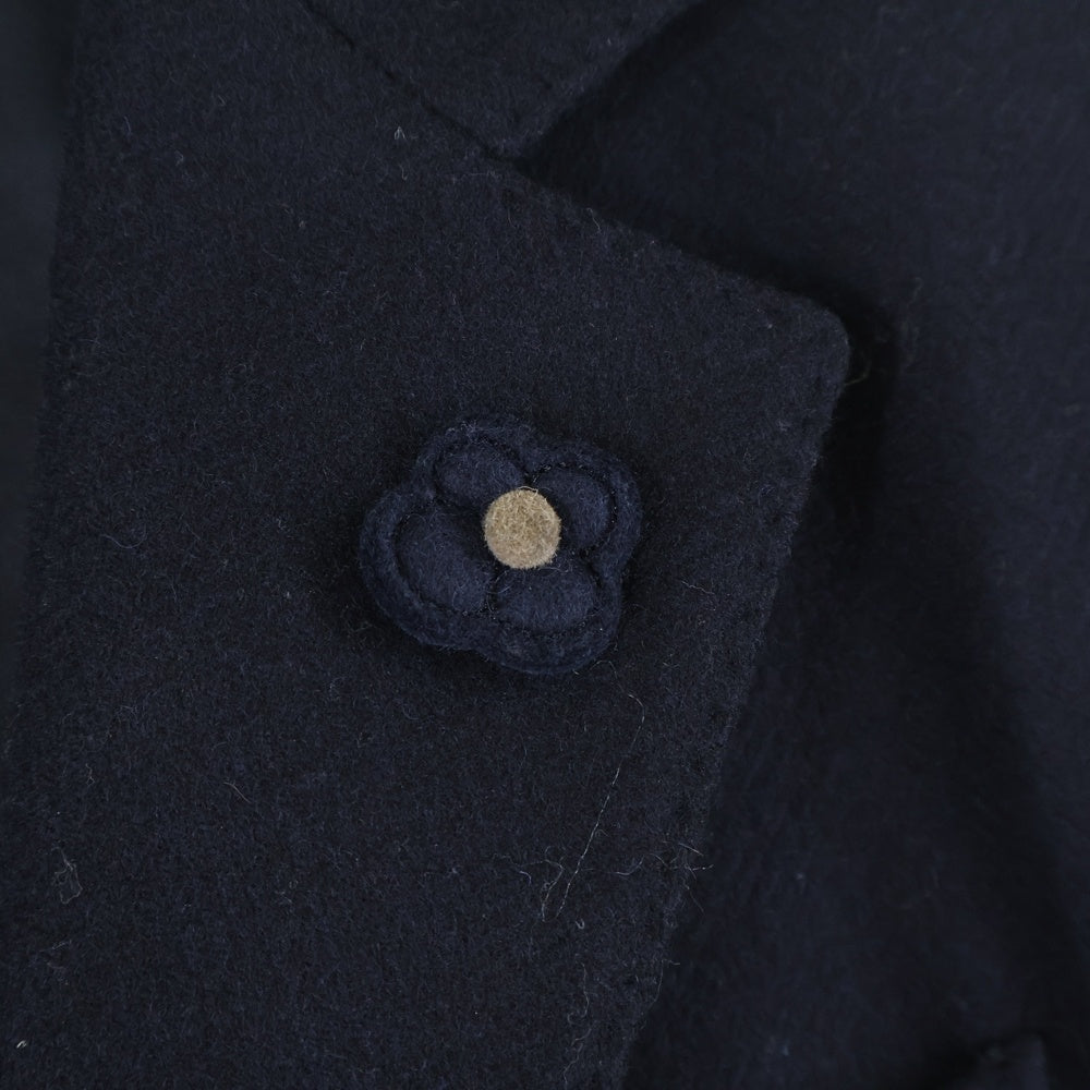 LARDINI(ラルディーニ) 3釦段返り ウール ロングチャスターコート C0613 ブラック