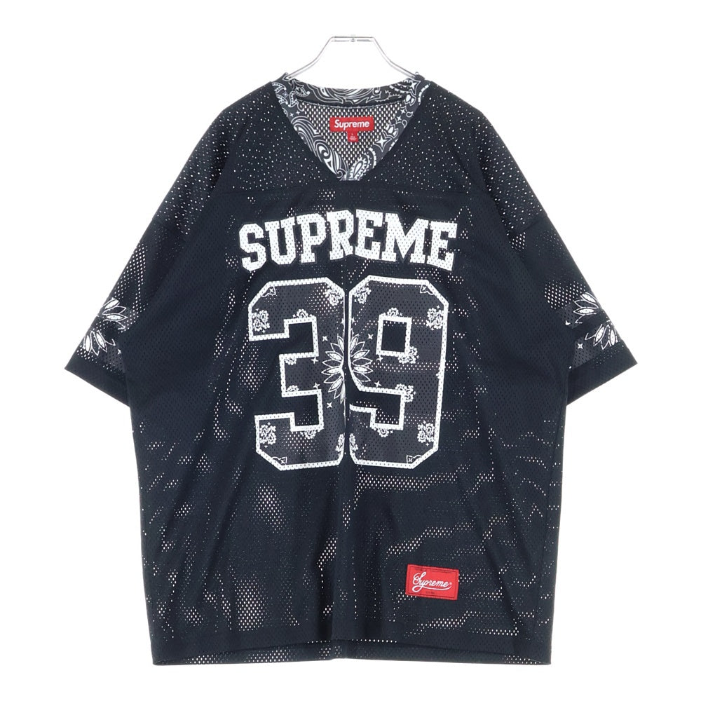 SUPREME(シュプリーム) 25SS Bandana Football Jersey バンダナ フットボール ジャージ メッシュ 半袖Tシャツ ブラック
