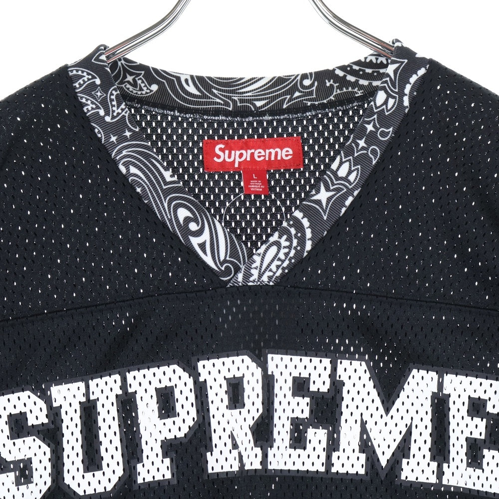 SUPREME(シュプリーム) 25SS Bandana Football Jersey バンダナ フットボール ジャージ メッシュ 半袖Tシャツ ブラック