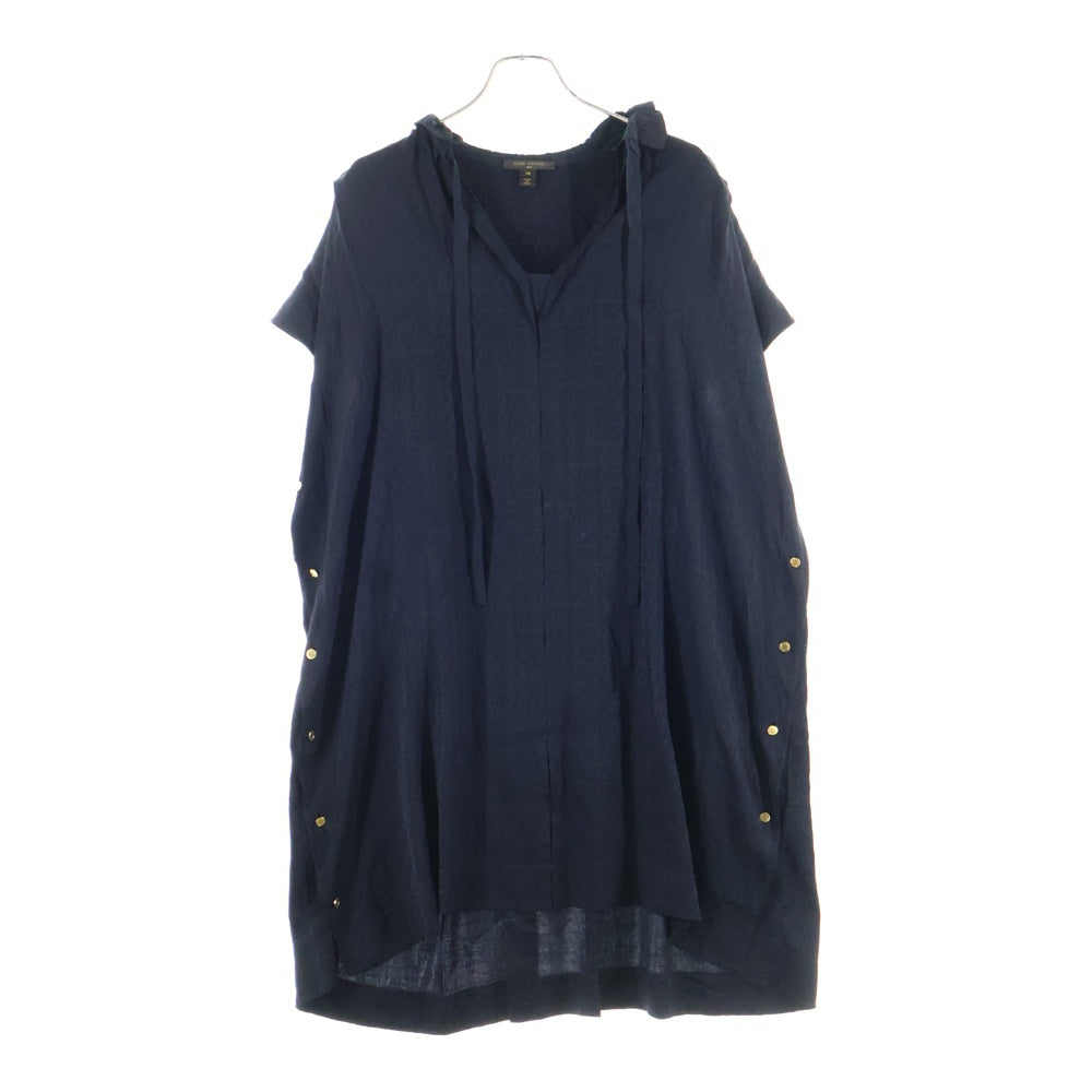 LOUIS VUITTON(ルイヴィトン) LVロゴ総柄 シルク ワンピース ブラウス ブラック レディース