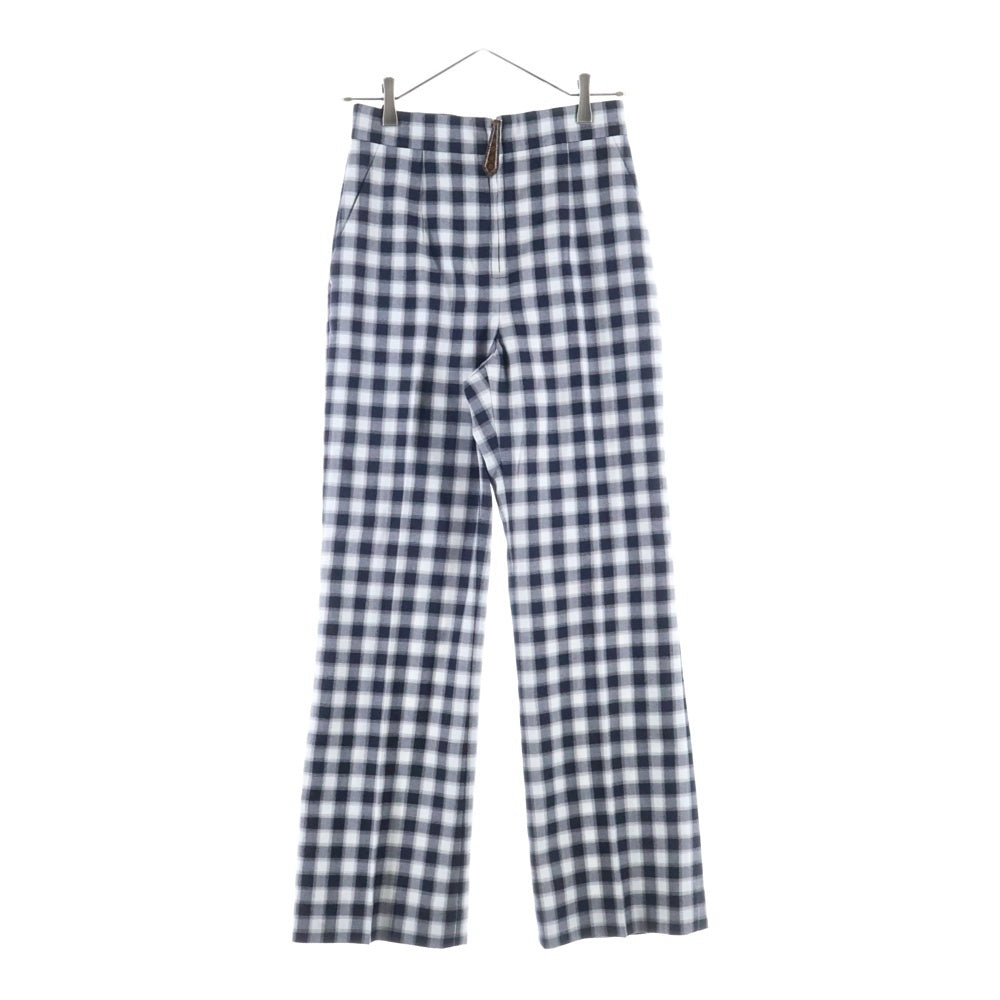 LOUIS VUITTON(ルイヴィトン) 23AW モノグラム ヴィシーチェック スラックスパンツ RW232W 012 FPPA23 ホワイト/ネイビー レディース