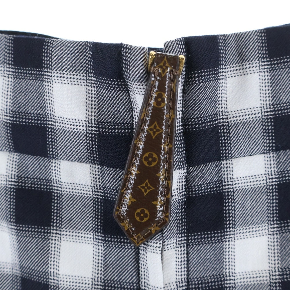 LOUIS VUITTON(ルイヴィトン) 23AW モノグラム ヴィシーチェック スラックスパンツ RW232W 012 FPPA23 ホワイト/ネイビー レディース