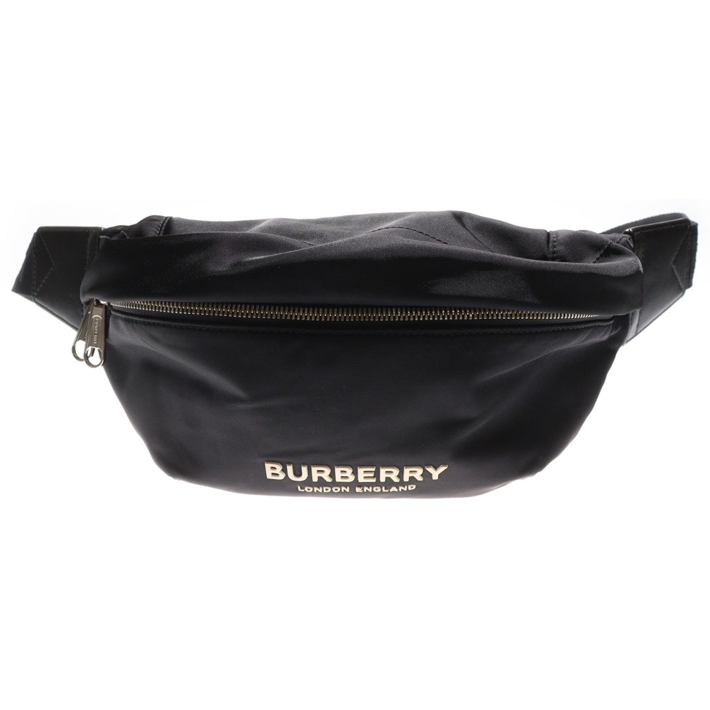 BURBERRY(バーバリー) ラバーロゴ ダブルジップ ボディナイロンバッグ ブラック 8049095