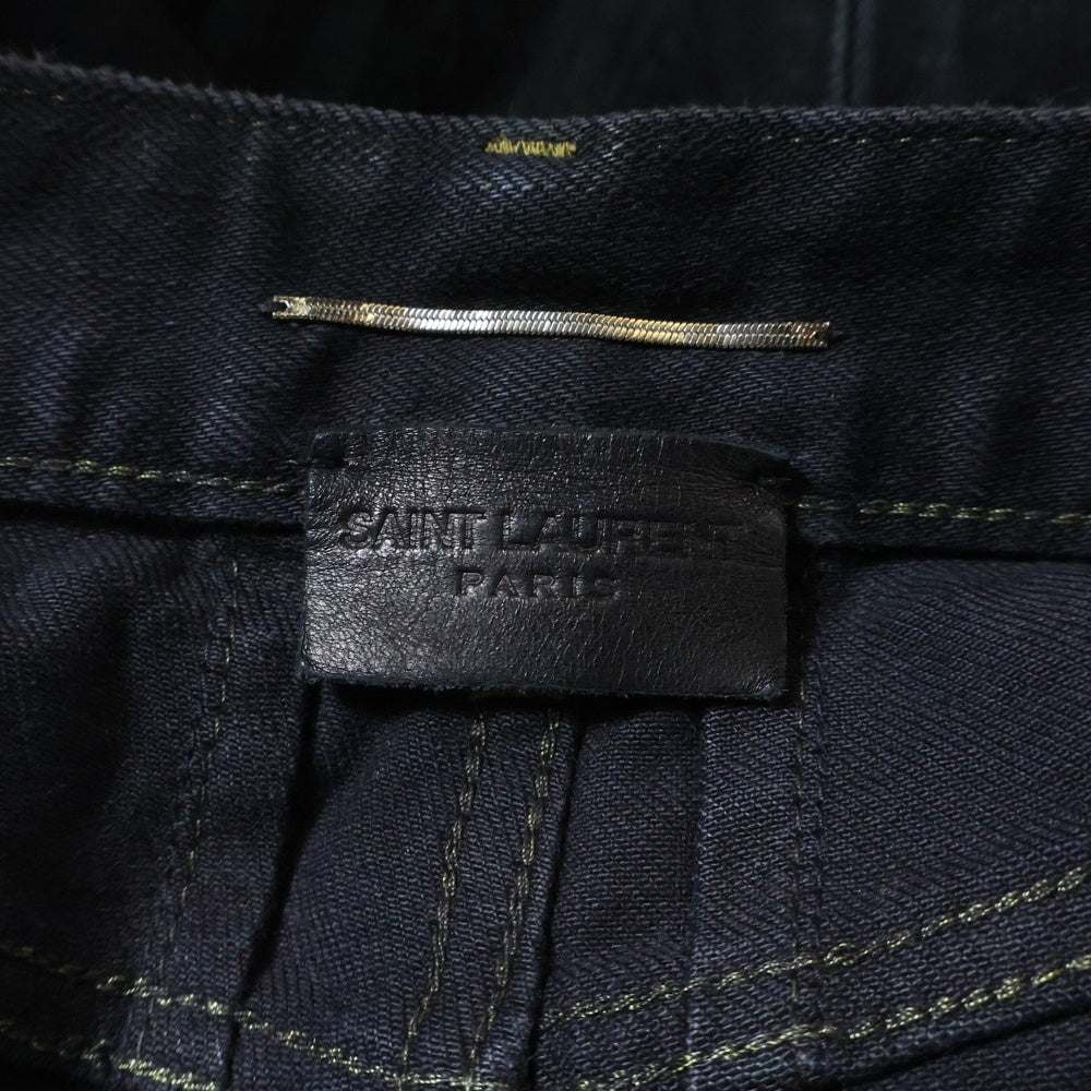 SAINT LAURENT PARIS(サンローランパリ) 14SS エディ期 デストロイデニム スキニーパンツ D02 M/SK-LW ブラックデニム
