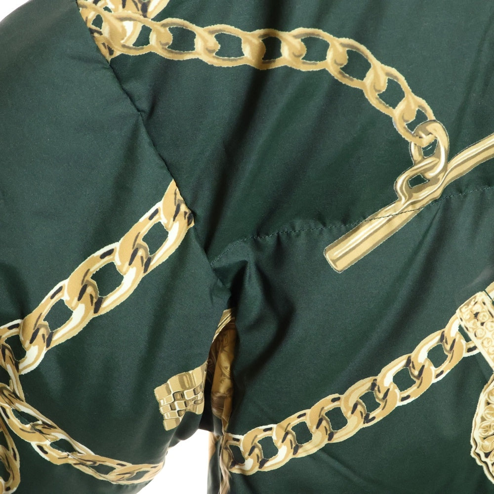 A BATHING APE(アベイシングエイプ) JEWELS SHARK 総柄 ジップアップ ダウンジャケット 001DNJ801002M グリーン