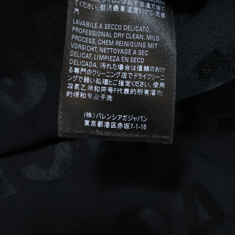 BALENCIAGA(バレンシアガ) 20SS アセテート レーヨン ガンクラブチェック 千鳥格子総柄 ジャガード レギュラーカラー 半袖シャツ ブラック 595038 TID28