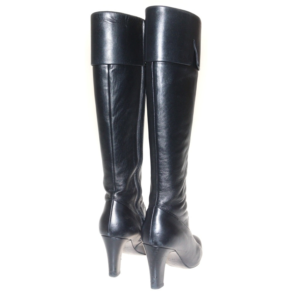 CHANEL(シャネル) ココマーク サイドジップ オールレザー ロングブーツ ブラック G38020 レディース