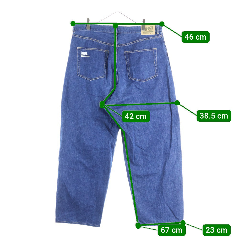 FreshService(フレッシュサービス) CORPORATE DENIM FIVE POCKET PANTS ONEWASH コーポレートデニム ワイドパンツ FSV243-401690B インディゴ