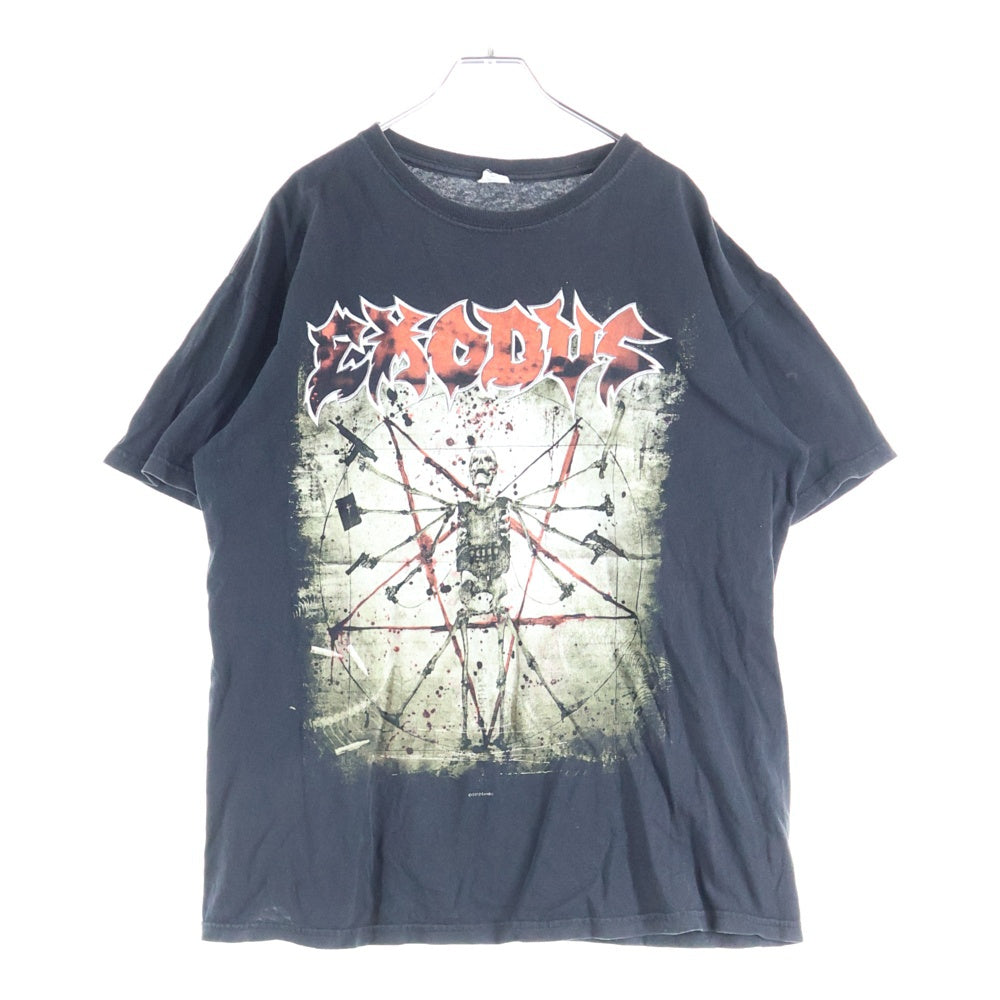 NO BRAND(ノーブランド) 10s EXODUS エクソダス プリント クルーネック半袖Tシャツ ブラック
