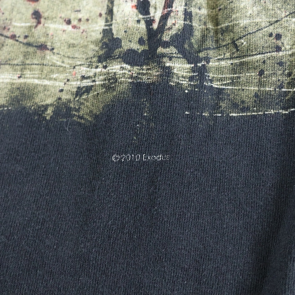 NO BRAND(ノーブランド) 10s EXODUS エクソダス プリント クルーネック半袖Tシャツ ブラック