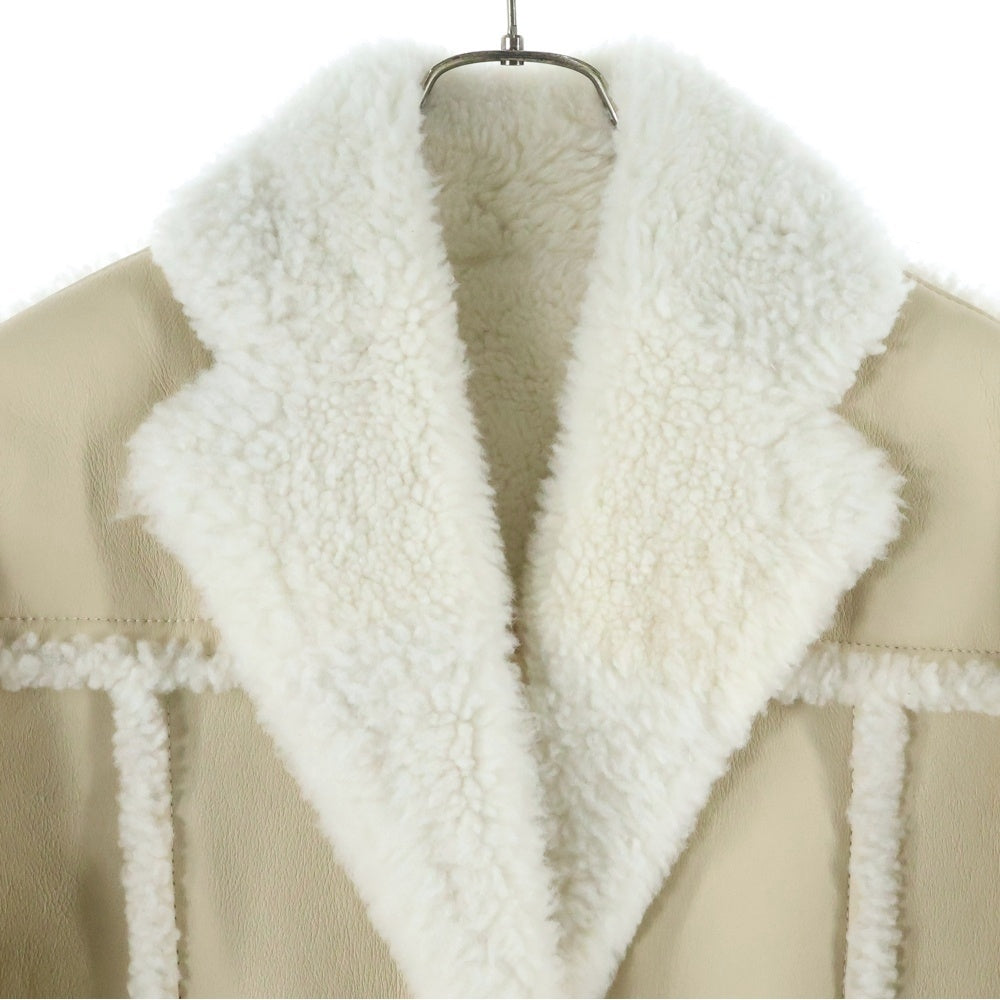 MONCLER(モンクレール) ILAY ムートンレザー切替ダウンジャケット オフホワイト レディース H20931A00111 5396Q