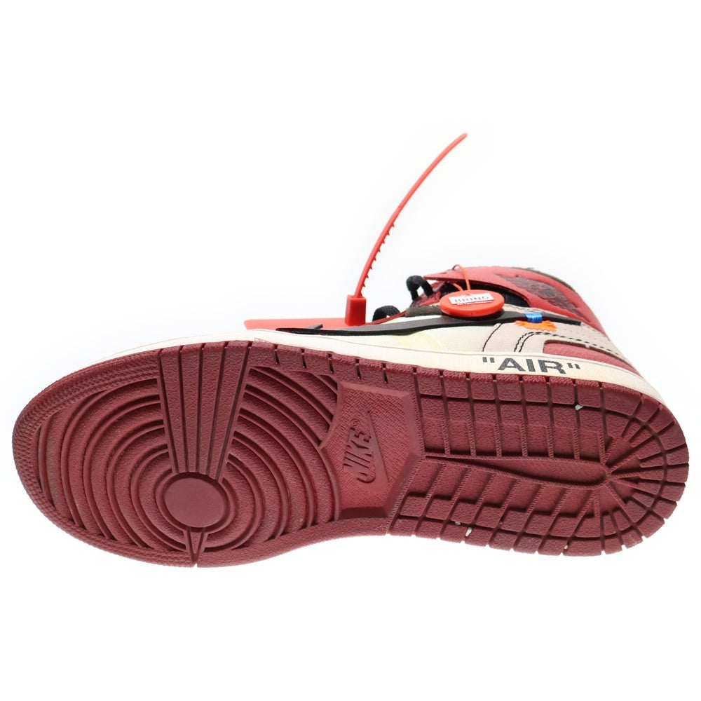 OFF-WHITE(オフホワイト) ×OFF-WHITE THE 10 AIR JORDAN 1 CHICAGO AA3834-101 オフホワイト ザテン エアジョーダンシカゴ ハイカットスニーカー US9.5/27.5cm ホワイト/レッド