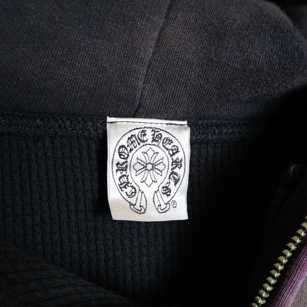 CHROME HEARTS(クロムハーツ) Old Malibu Limited CH Plus Hooded Horseshoe Zip Up Hoodie マリブ限定 オールド サーマル ジップアップフーディプルオーバーパーカー ブラック