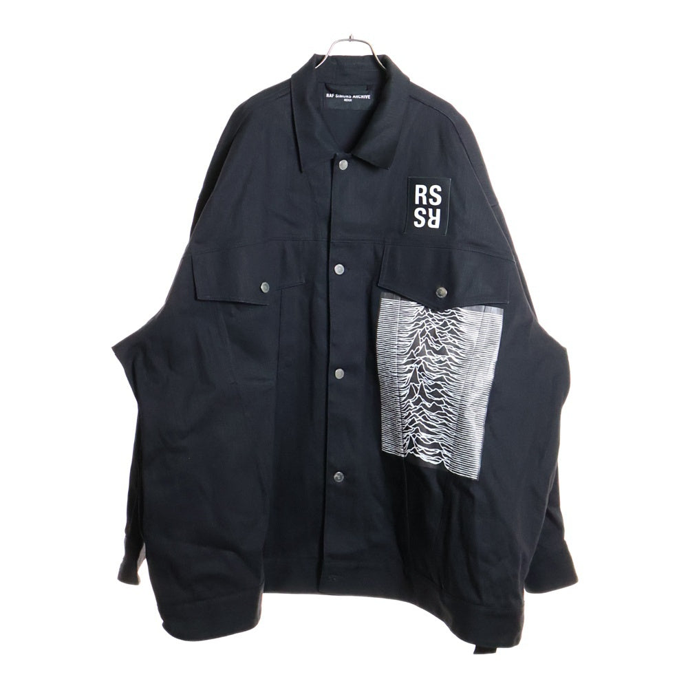 RAF SIMONS(ラフシモンズ) 21SS ARCHIVE REDUX グラフィックパッチオーバーサイズデニムシャツジャケット アーカイブレダックス ブラック A01-705-10133