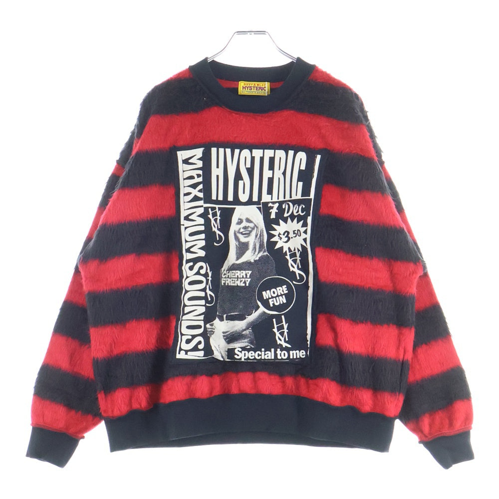 HYSTERIC GLAMOUR(ヒステリックグラマー) MAXIMUM SOUNDS マキシマム サウンズ ボーダー ニット ブラック/レッド レディース 01253CS02