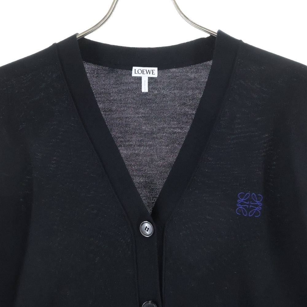 LOEWE(ロエベ) アナグラム刺繍 ニットカーディガン ブラック レディース Q825Y16K04