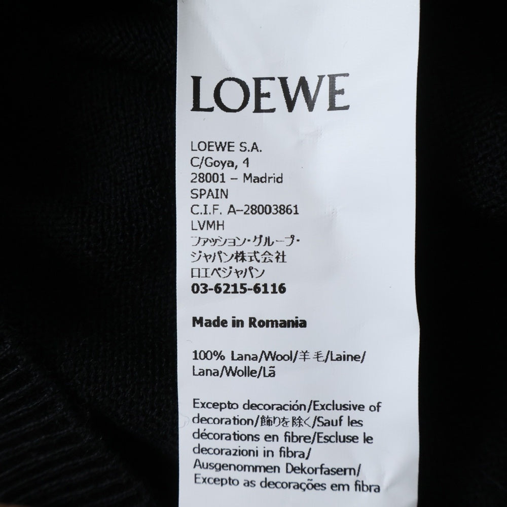 LOEWE(ロエベ) アナグラム刺繍 ニットカーディガン ブラック レディース Q825Y16K04