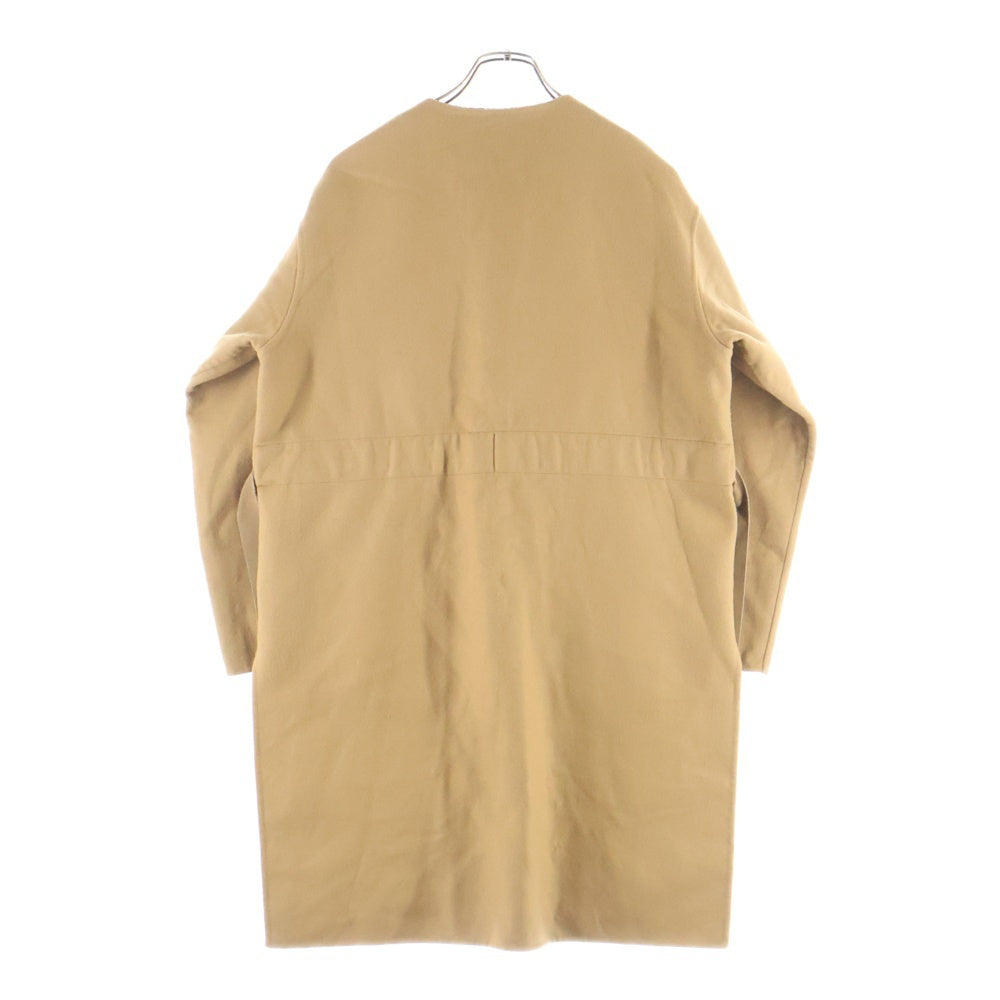 MONCLER(モンクレール) 21AW FLEOLE ダウンフード ロゴリボンベルト付 2WAY ウールロングコート レディース ブラウン G20931C00009 54AUS