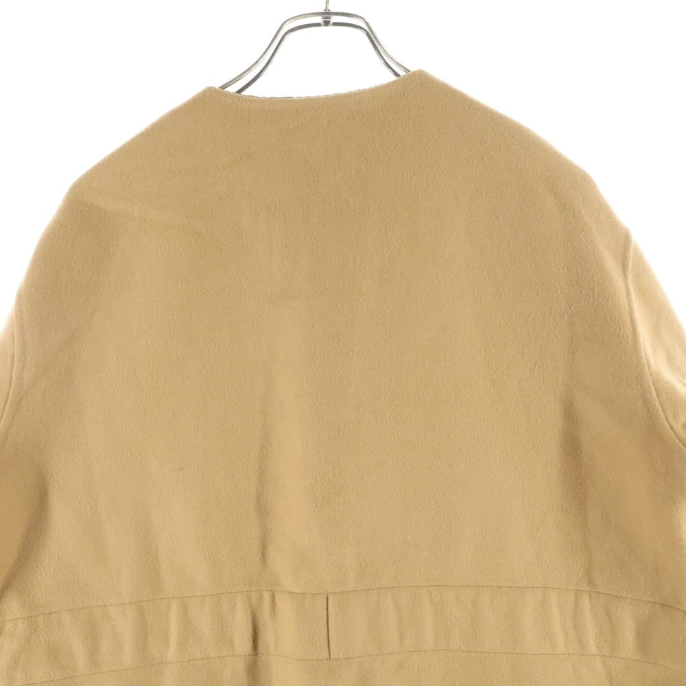 MONCLER(モンクレール) 21AW FLEOLE ダウンフード ロゴリボンベルト付 2WAY ウールロングコート レディース ブラウン G20931C00009 54AUS
