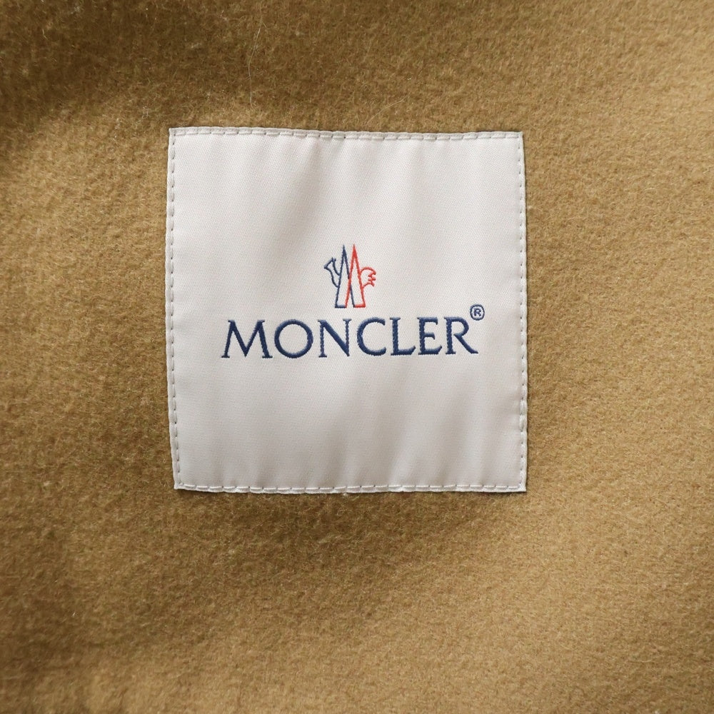 MONCLER(モンクレール) 21AW FLEOLE ダウンフード ロゴリボンベルト付 2WAY ウールロングコート レディース ブラウン G20931C00009 54AUS