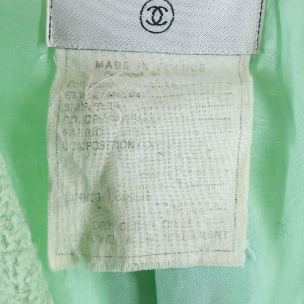 CHANEL(シャネル) ココマークボタン ツイード ジャケット エメラルド