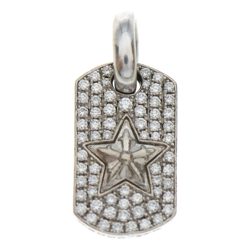 CHROME HEARTS(クロムハーツ) 18KWG DT TNY STAR P D タイニードッグタグスター PAVEダイヤ ホワイトゴールド ネックレストップ