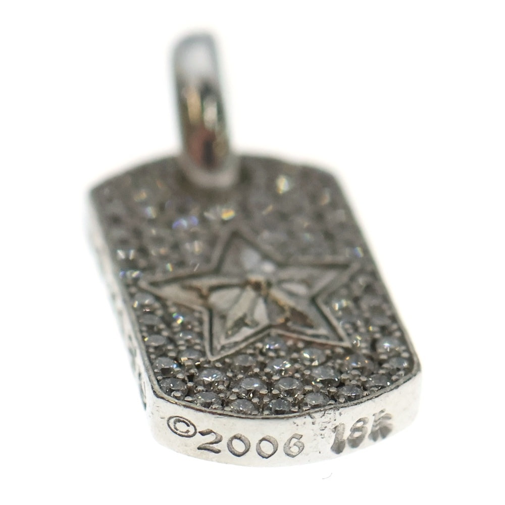 CHROME HEARTS(クロムハーツ) 18KWG DT TNY STAR P D タイニードッグタグスター PAVEダイヤ ホワイトゴールド ネックレストップ