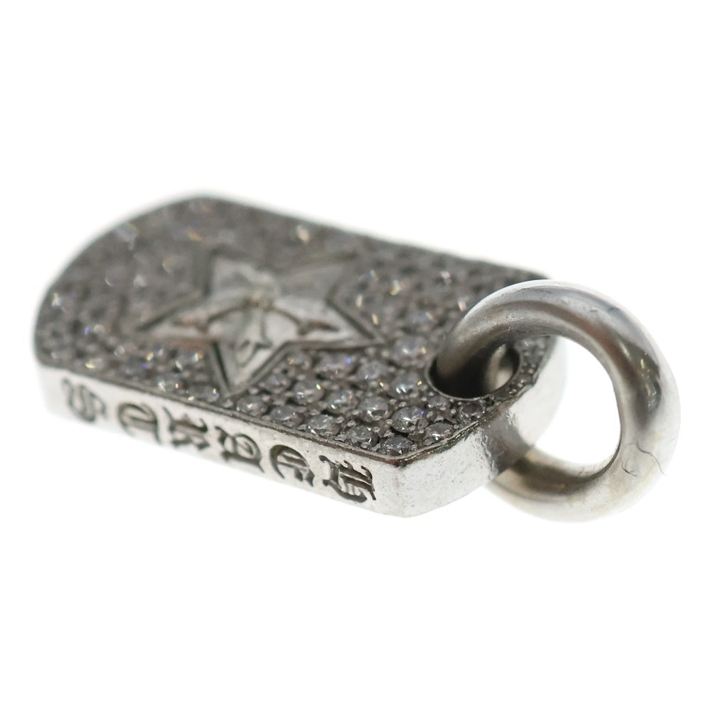 CHROME HEARTS(クロムハーツ) 18KWG DT TNY STAR P D タイニードッグタグスター PAVEダイヤ ホワイトゴールド ネックレストップ