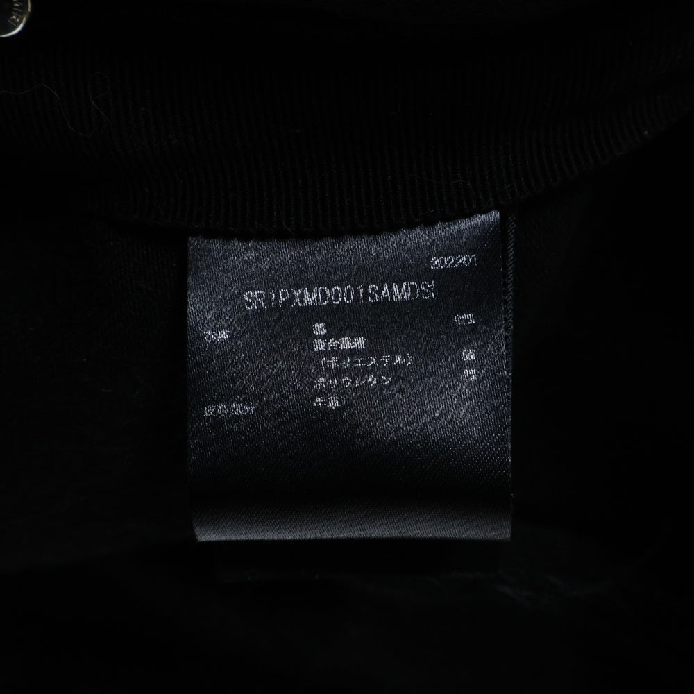 AMIRI(アミリ) レザー蛇腹 バイカークラッシュ ストレッチ スキニーデニムパンツ ブラック SR1PXMD001SAMDSI