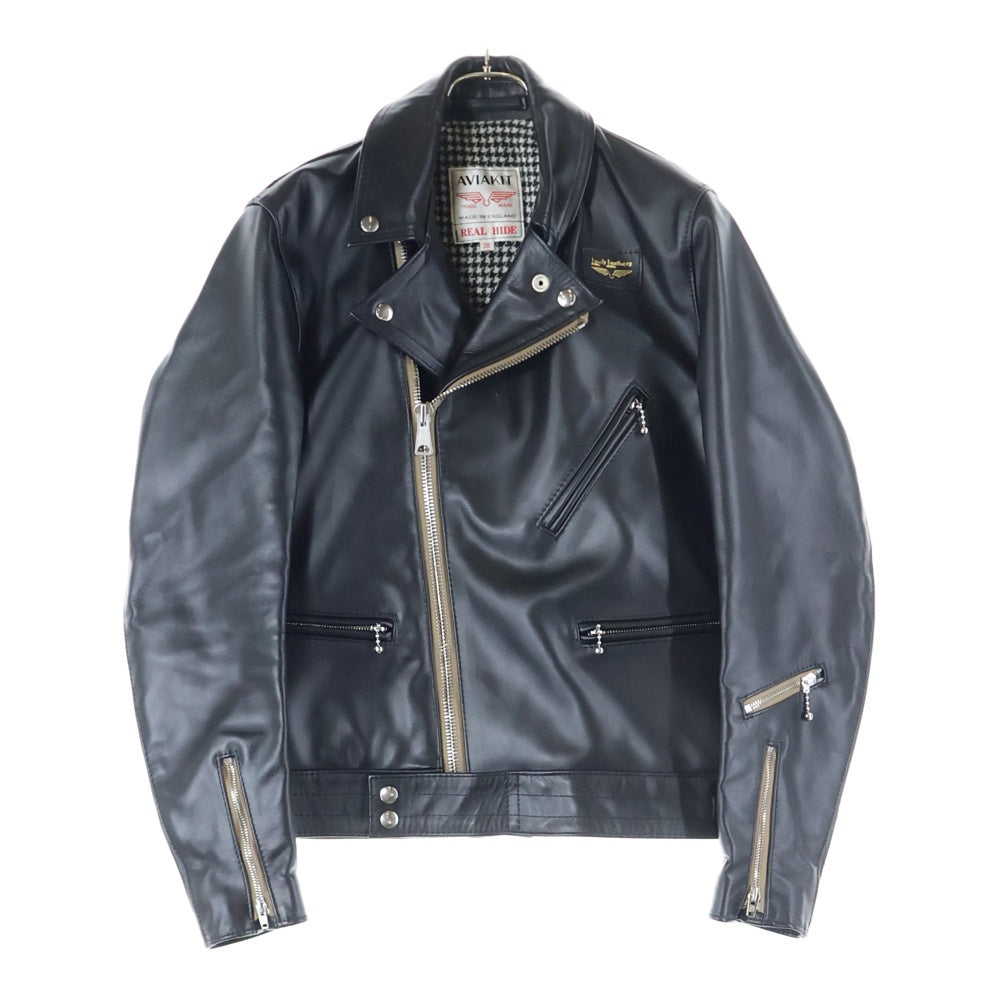 Lewis Leathers(ルイスレザー) CYCLONE Regular FIT サイクロン レギュラーフィット ホースハイド ダブルライダース レザージャケット ブラック/ギンガムチェック