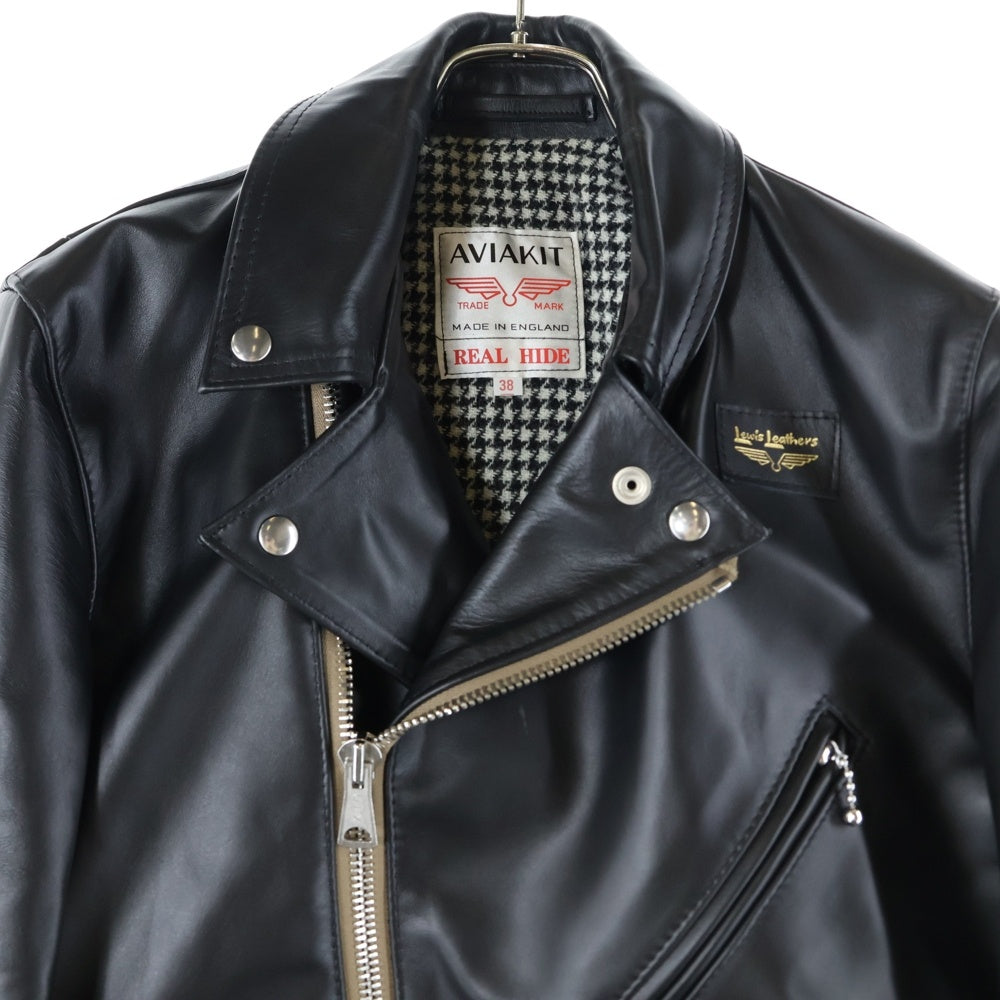 Lewis Leathers(ルイスレザー) CYCLONE Regular FIT サイクロン レギュラーフィット ホースハイド ダブルライダース レザージャケット ブラック/ギンガムチェック