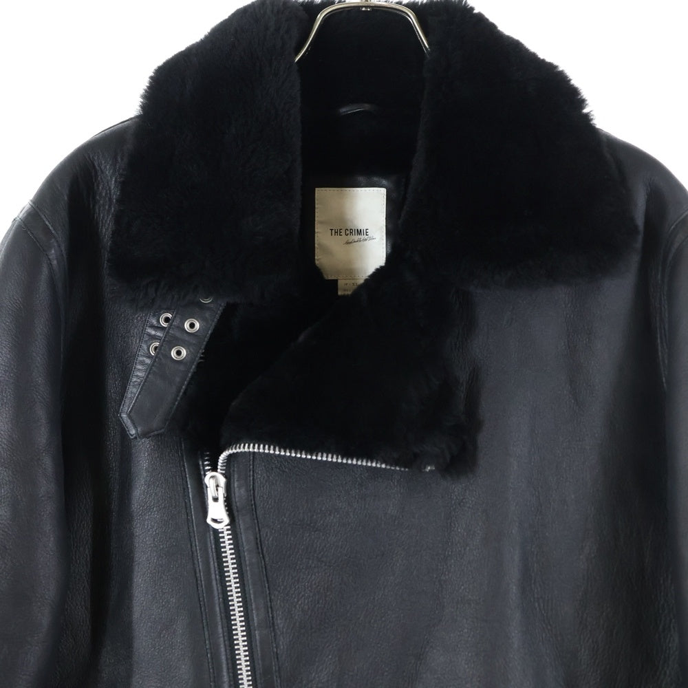 THE CRIMIE(ザ クライミー) MOUTON W RIDERS JACKET ラムレザー ムートンジャケット ブラック