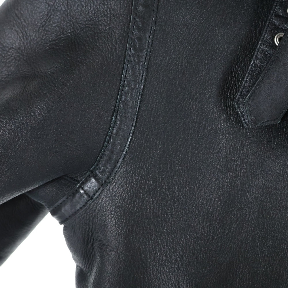 THE CRIMIE(ザ クライミー) MOUTON W RIDERS JACKET ラムレザー ムートンジャケット ブラック