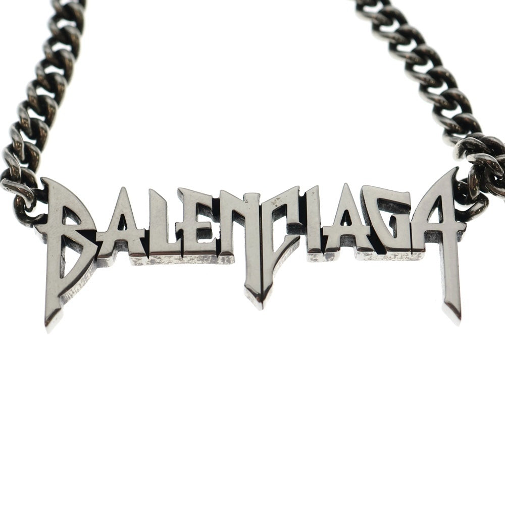 BALENCIAGA(バレンシアガ) Typo Metal アンティークシルバーネックレス