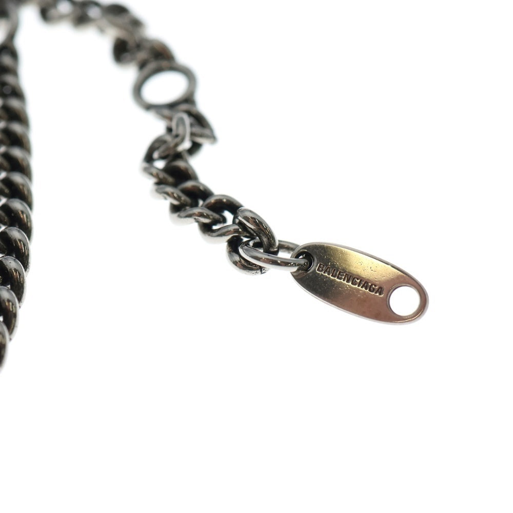 BALENCIAGA(バレンシアガ) Typo Metal アンティークシルバーネックレス シルバー ステンレス