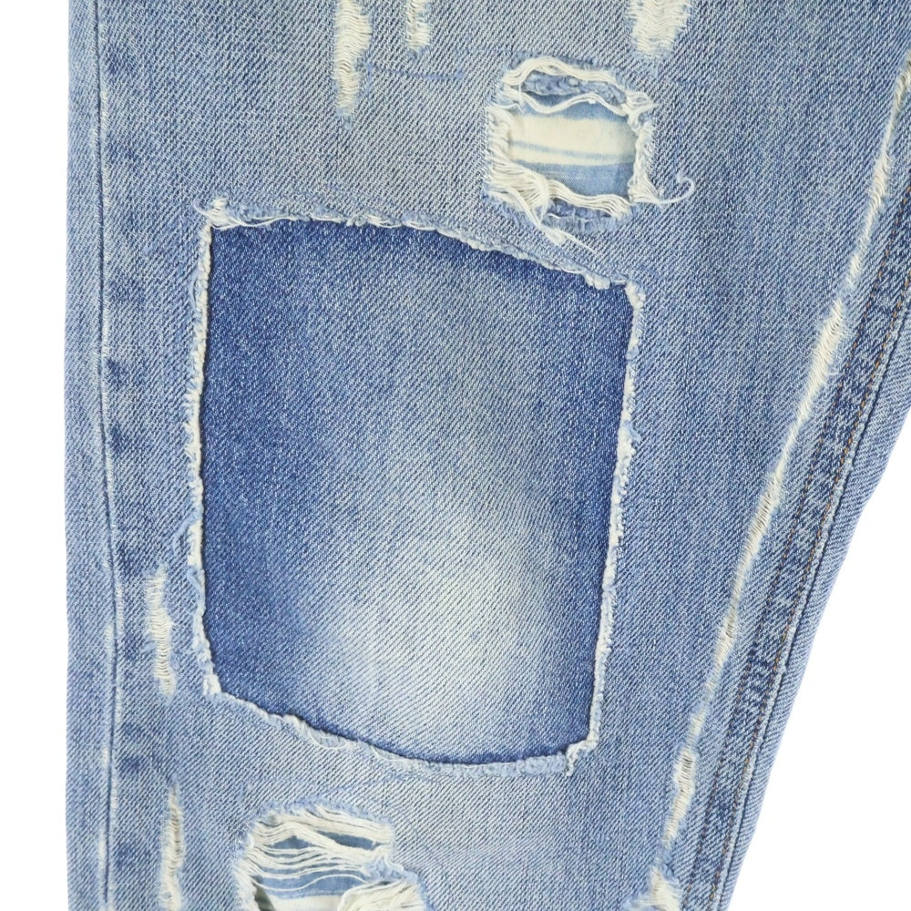 DOLCE & GABBANA(ドルチェアンドガッバーナ) ダメージ加工 パッチワーク スキニーデニム インディゴ