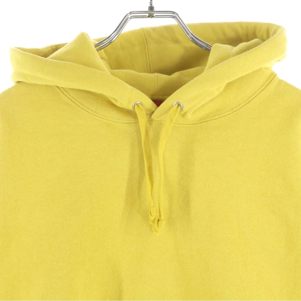 SUPREME(シュプリーム) 19AW Text Rib Hooded Sweatshirt アームロゴ フーディプルオーバーパーカー イエロー