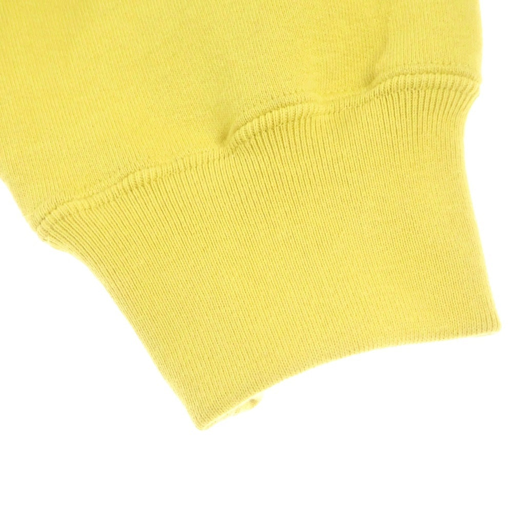 SUPREME(シュプリーム) 19AW Text Rib Hooded Sweatshirt アームロゴ フーディプルオーバーパーカー イエロー