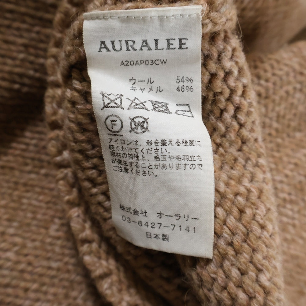 AURALEE(オーラリー) 20AW CAMEL WOOL MIX KNIT TURTLE NECK PULLOVER 0 ニット キャメル