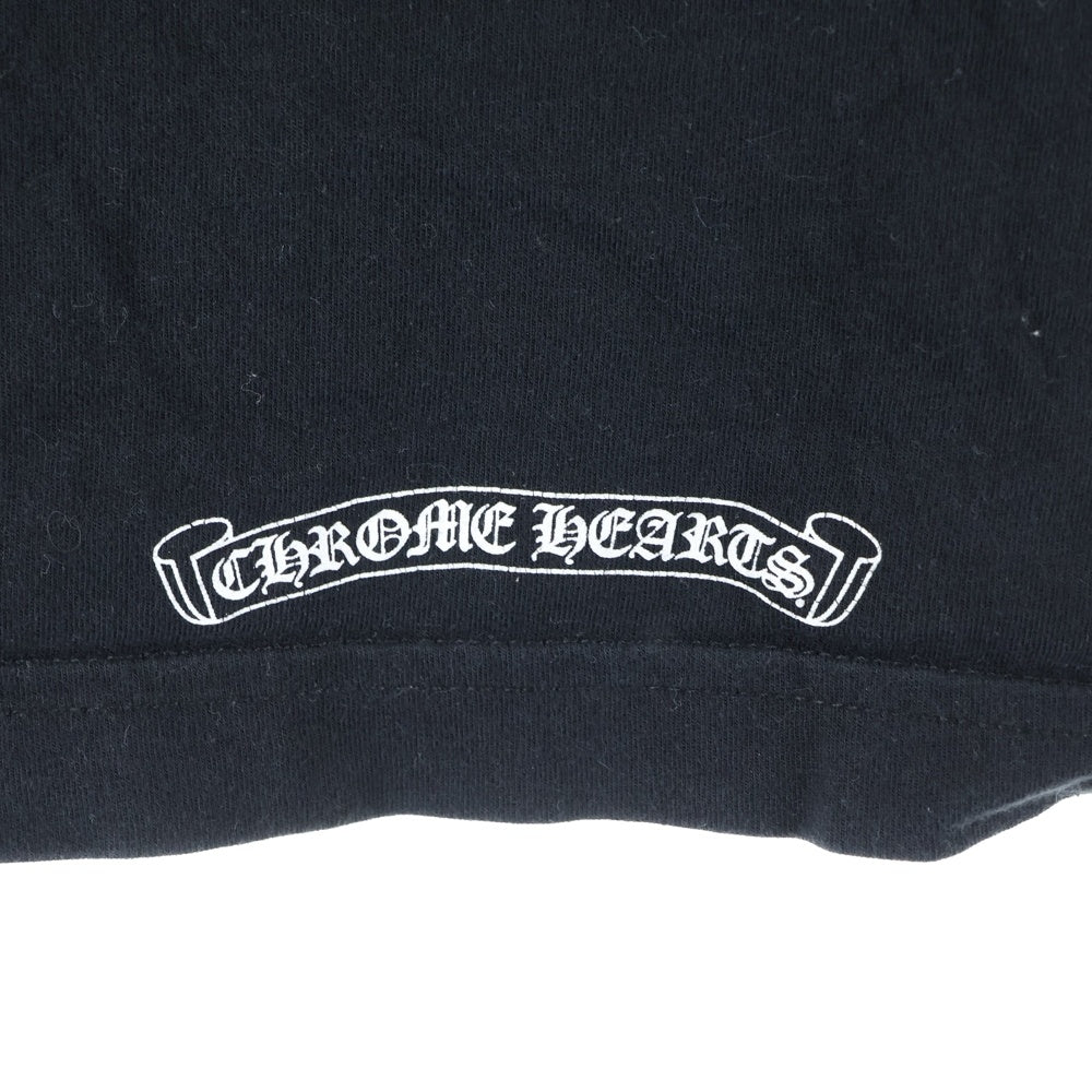 CHROME HEARTS(クロムハーツ) CH LS NECK LOGO ネックロゴプリント 袖ロゴ 長袖Tシャツ ロングスリーブカットソー ブラック